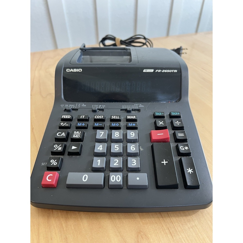 Casio FR-2650TM 12 Digit Printing Calculator Adding Machine Tested Working